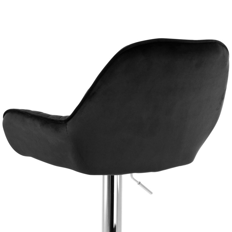 Swivel Upholstered Adjustable Height Counter Stool, Black