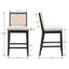 Ensemble de 2 tabourets de comptoir rustiques-chic avec dossiers en osier et sièges larges pour îlots de cuisine et comptoirs de bar-1081513659