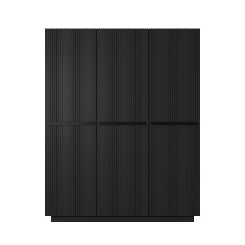 Altje 3 Door Manufactured Wood Wardrobe, Black