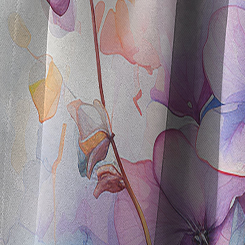 Blakeston - Violets Curtain - Blackout Floral Curtain - 1 Panels, 52" W x 108" L