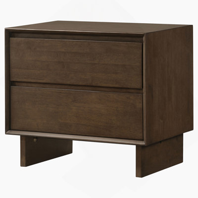 Table de chevet 2 tiroirs brun chaud