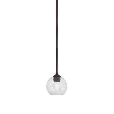 Mini-luminaire suspendu suspendu Zilo, fini granit foncé avec verre de 5,75 po