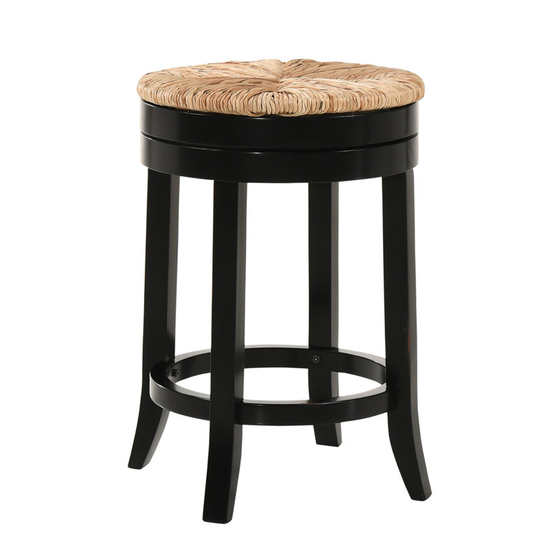 Tabouret de bar et de comptoir Tamasin, Tabouret de comptoir (siège d'une hauteur de 24 p, Noir antique