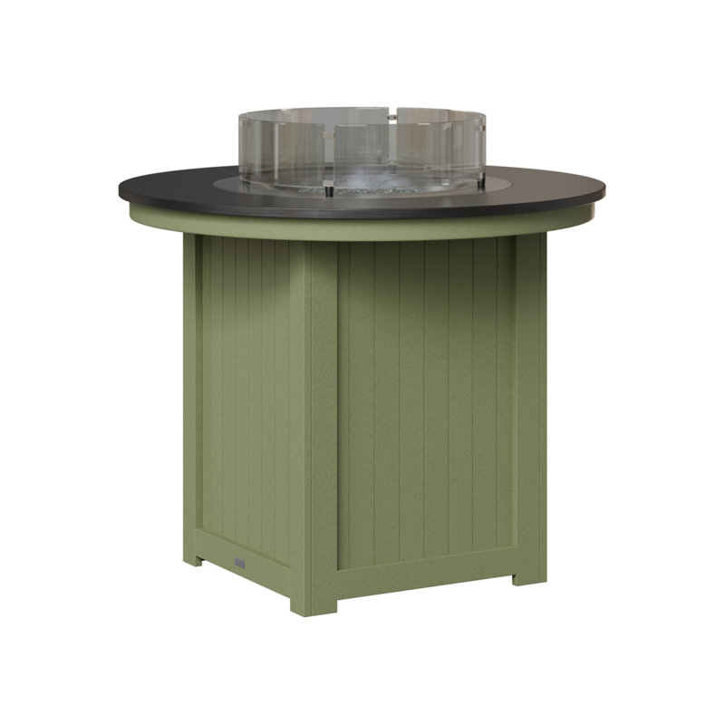 Foyer de table rond à hauteur de comptoir de 44 po Berlin Gardens Donoma, Plateau martelé noir avec base sauge