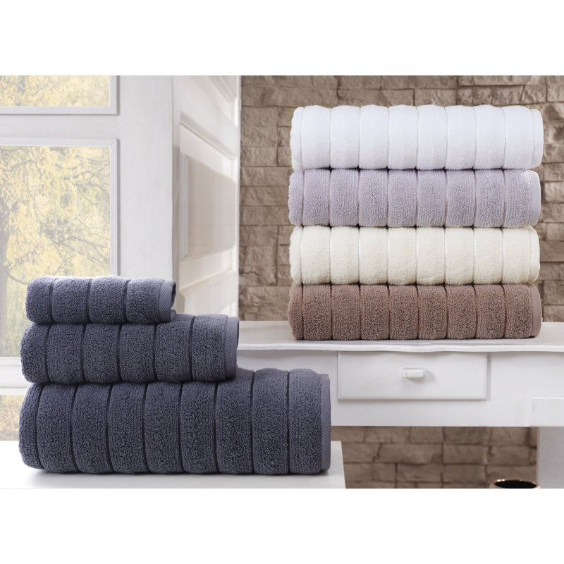 Ensemble de serviettes de toilette en coton turc Rachel, Blanc