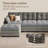 116.5" U Shaped Modular Sofa, Comfy Cloud Couch with Movable Ottomans, Breathable Fabric and Easy Assembly for Living Room-1601870604