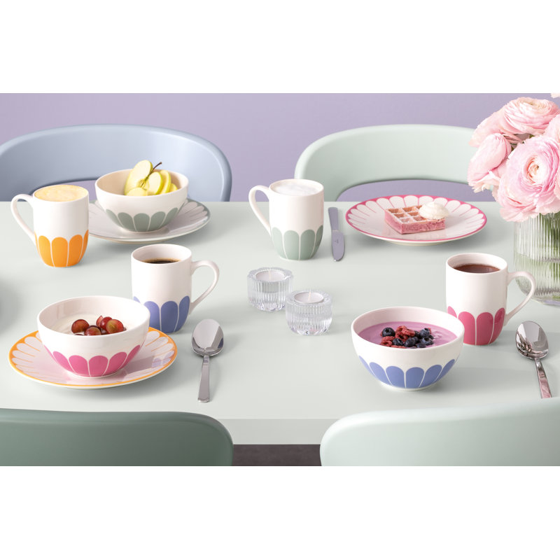 Villeroy & Boch Fleur Vert Collection Cereal Bowl, Premium Porcelain, Made in Germany, Perfect for Cereal, Oatmeal or Rice Dishes, Dishwasher and Microwave Safe, 14.5 oz Capacity, 5.5 x 2.75 in, Green