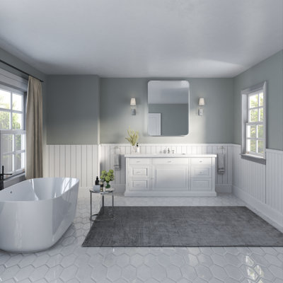Cadre rectangulaire en aluminium et verre trempé mural pour salle de bain, meubles de salon, miroir de meuble-lavabo