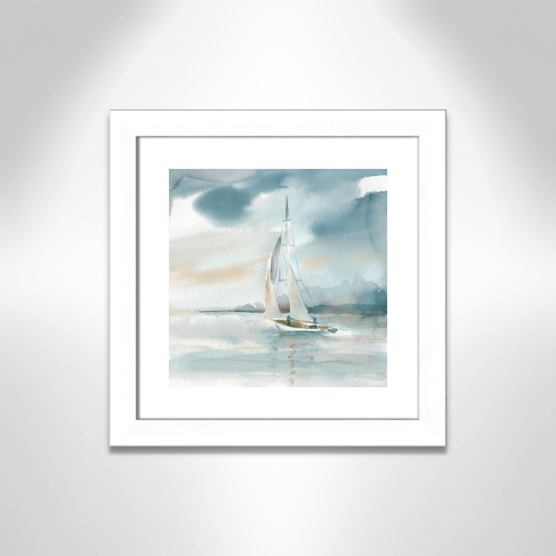 Avnoor «Subtle Mist I», reproduction de peinture à l'aquarelle encadrée, H 33,5 po x l 33,5 po x P 1,25 po, Blanc mat