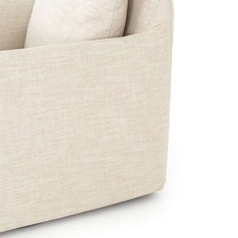 Banks Swivel Slipcovered Armchair, Cambric Ivory
