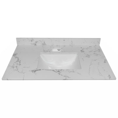 Wenty 26.83'' Stone Rectangular Bathroom Sink