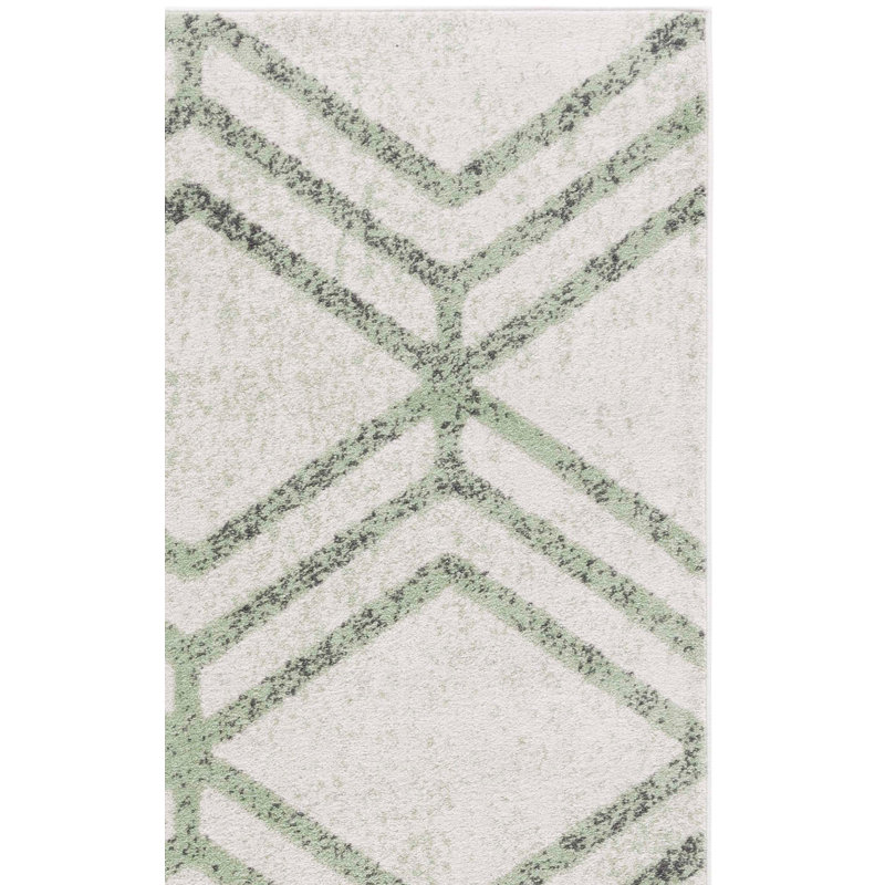 Tapis géométrique ivoire / sauge Arrietty, Rectangle 9 pi x 12 pi