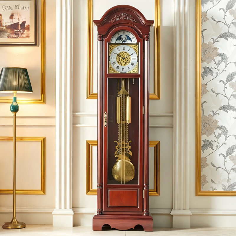 77.95"New Chinese-style solid wood mechanical upright floor clock