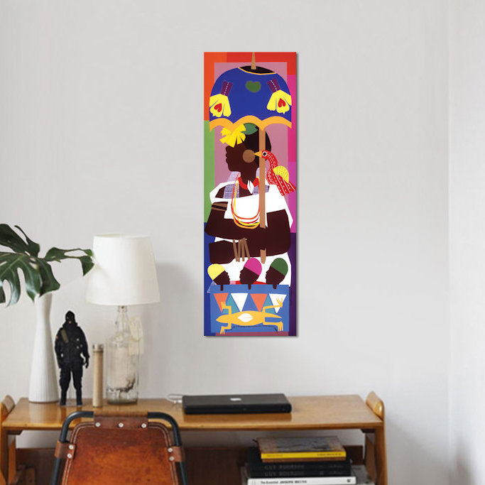 «Ashanti», reproduction d'impression sur toile tendue, H 48 po x l 16 po x P 1,5 po, Cadre noir