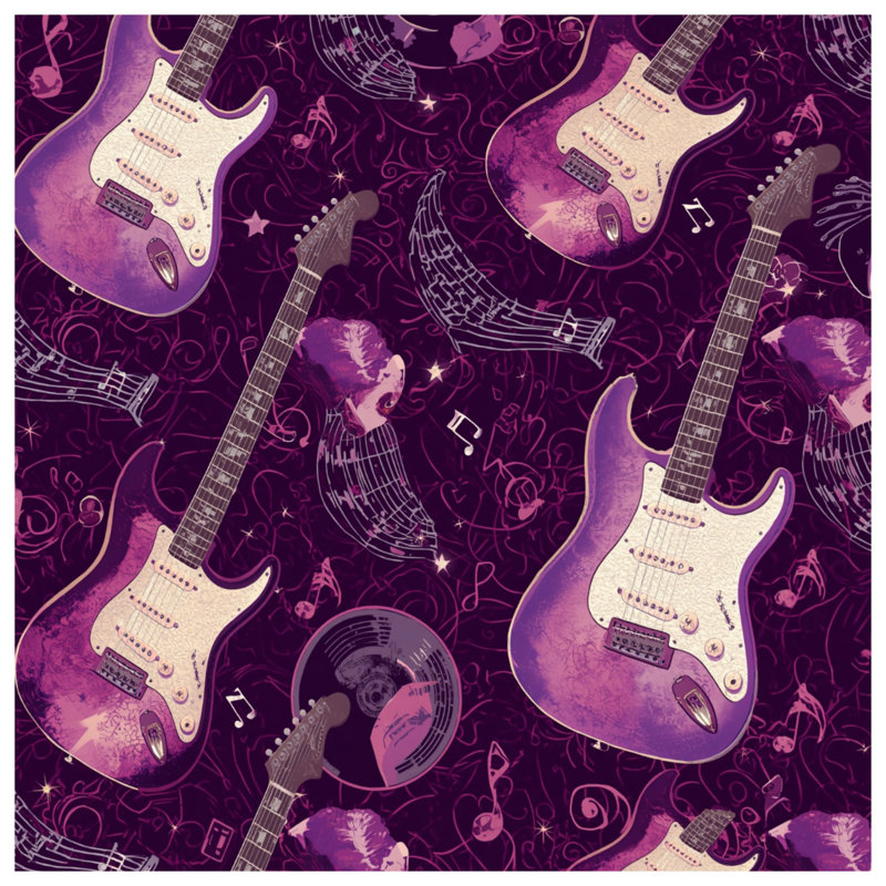 Purple Electric Guitars Comforter, King