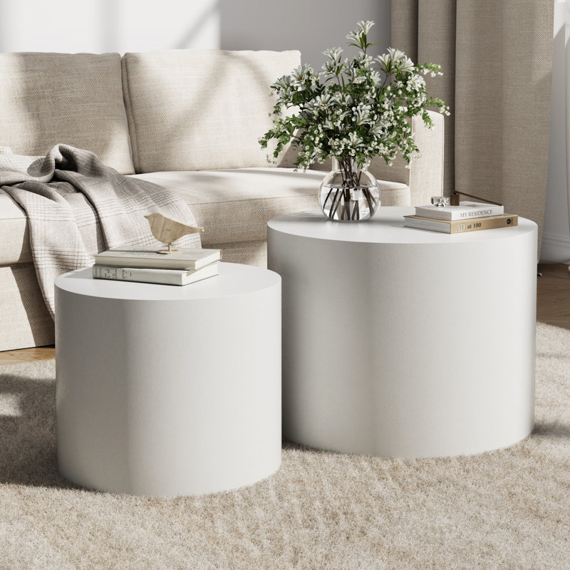 Ensemble de tables basses gigognes 19,7 po, Blanc