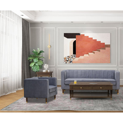 Jacqueline Velvet 2 pc Sofa and Arm Chair set