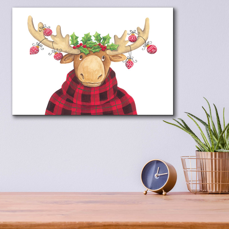 «Christmas Moose» par - Impression sans cadre, L 16 po x H 12 po