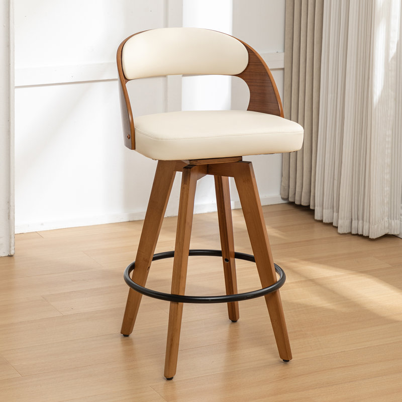 Colley Modern Swivel Bar Stool, Beige, Counter Stool (68.6cm Seat Height)