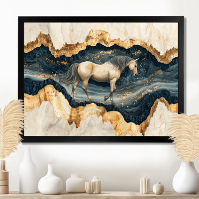Modern Mustang Horse By The Golden River II - Horse Wall Art Decor
