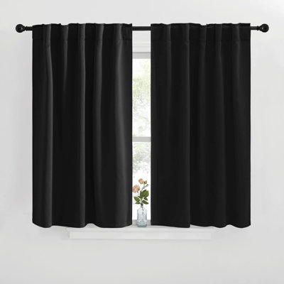 Blackout Curtain Light & Noise Reducing Room Darkening Drapes for Bedroom/Living Room/Kitchen, 2 Pieces