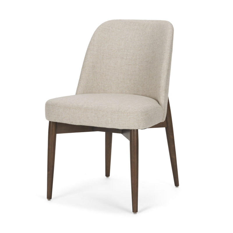 Chaise d'appoint de salle à manger en tissu avoine, Crème/brun