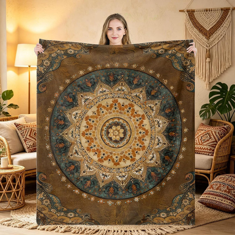 Jeté Boho Mandala, 60 x 80 po, L 80 po x l 60 po