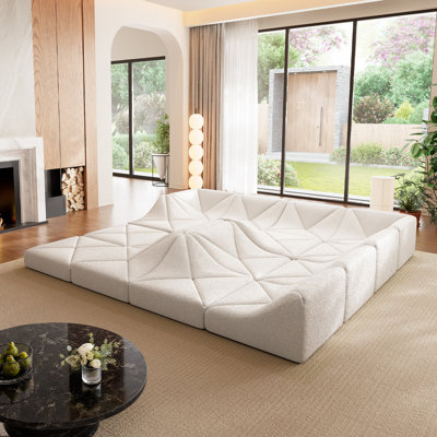 Canapé modulaire surdimensionné à 10 places pour 10 personnes, canapé-lit en chenille à assise profonde 16 pièces pour les grands salons
