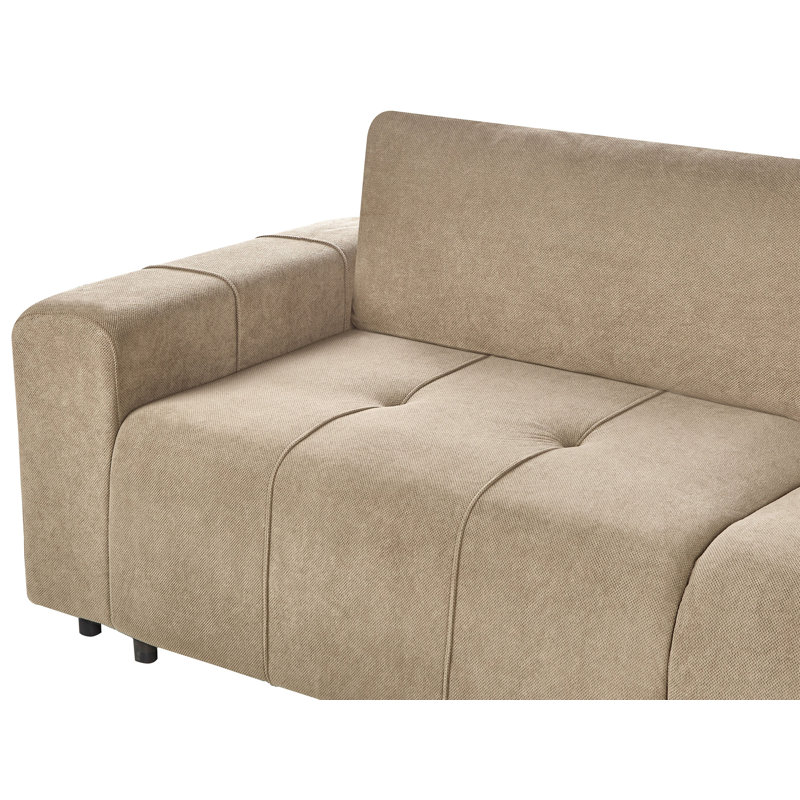 4 Seater Fabric Corner Sofa Bed with Storage Chantea, Right Hand Facing, Brown