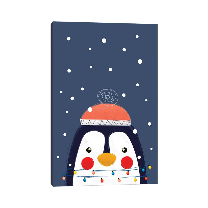 Christmas Penguin by Show Me Mars - Gallery-Wrapped Canvas Giclée on Canvas, Wrapped Canvas, 101.6cm H x 66.04cm W