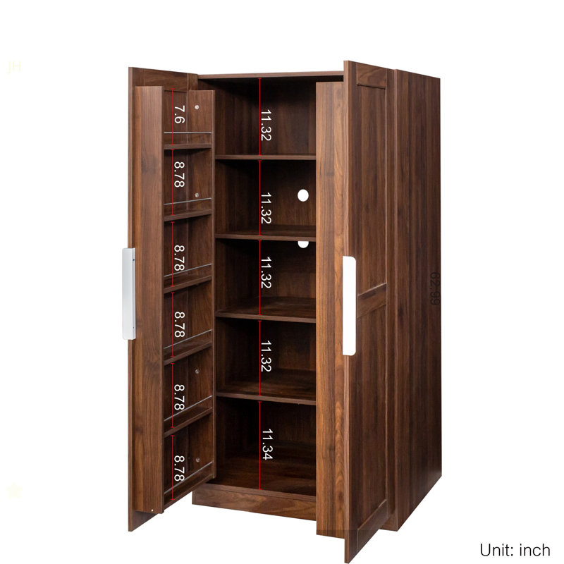 62.99In Kitchen Pantry Cabinet, Walnut