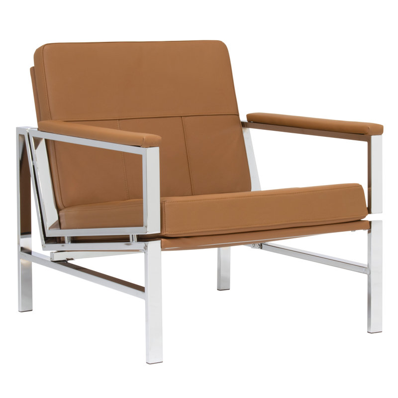 Chaise en cuir véritable Landa Signature, Caramel