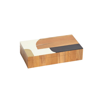 Boîte en bois Satia - noir / ivoire