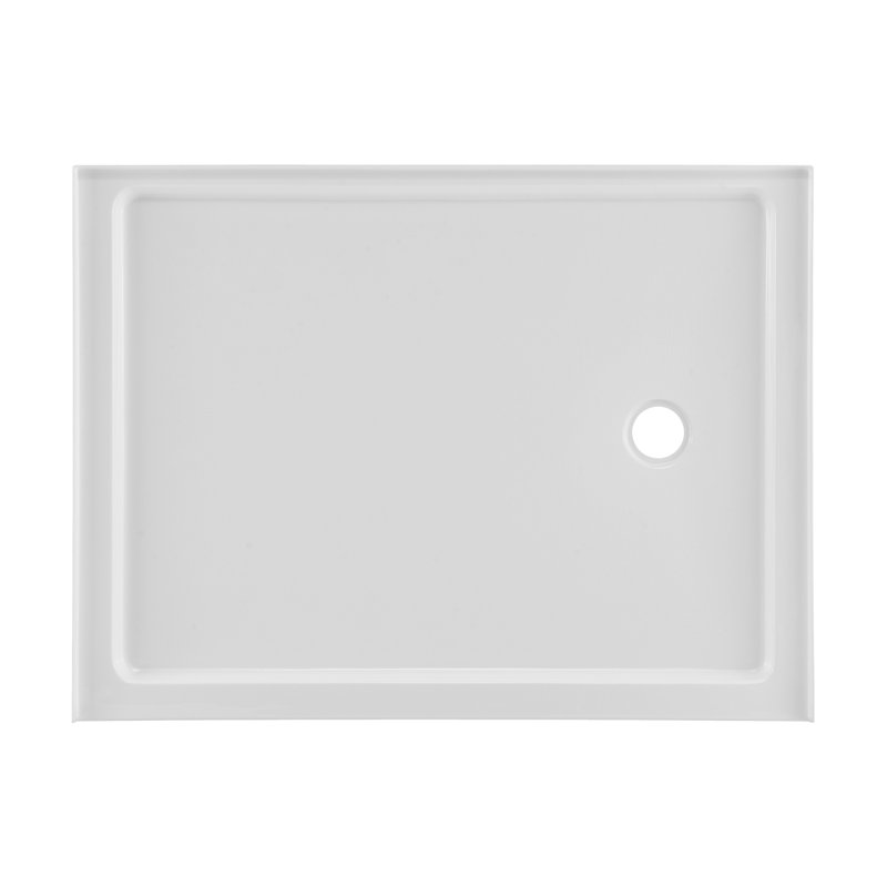 Carre 48" x 36" Acrylic White, Single-Threshold, Shower Base, Glossy, Right