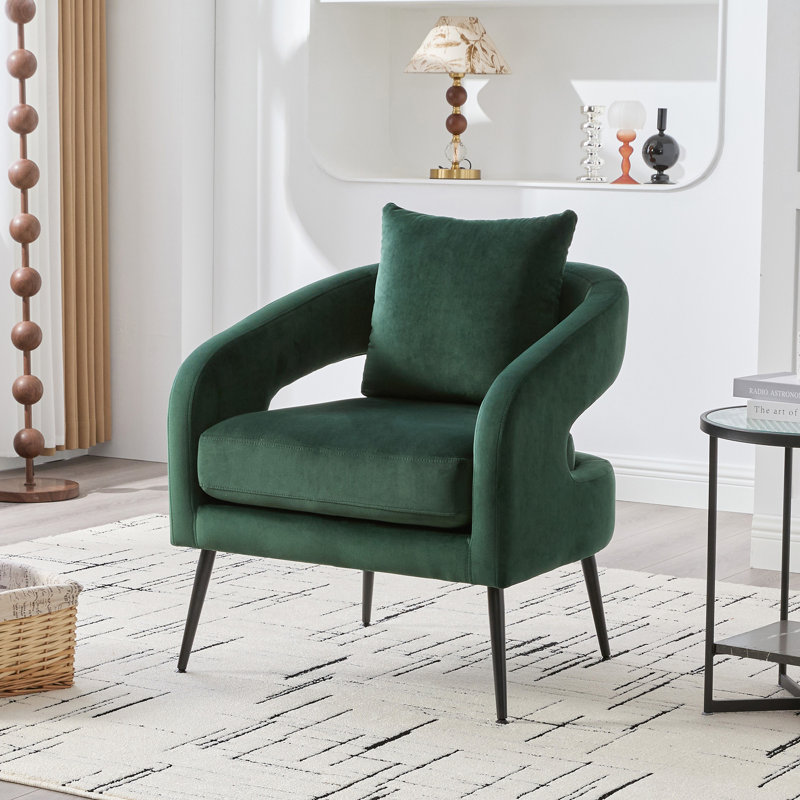 Fauteuil rembourré en velours, Gris