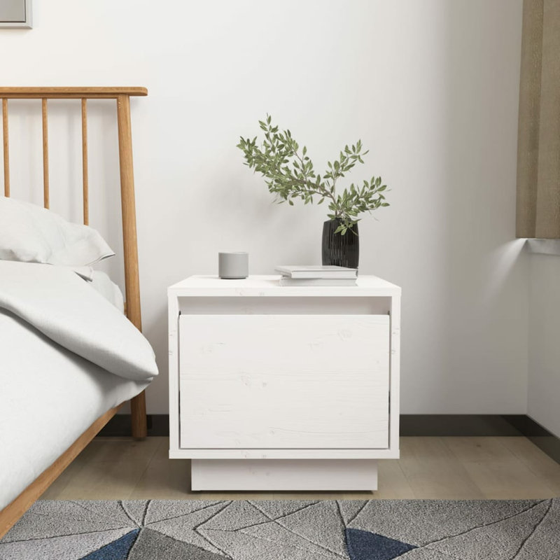 Gauvain 35cm W Bedside Table, White