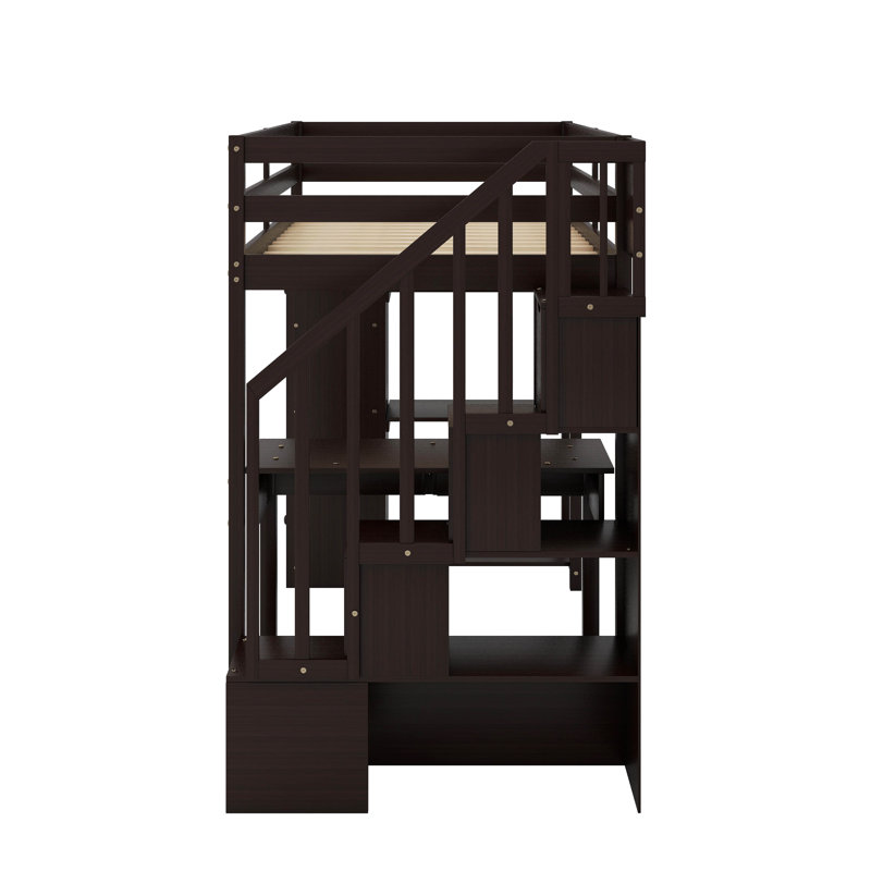 Latitude Run® Twin Loft Bed With Drawers,Desk And Stairs - Wayfair Canada