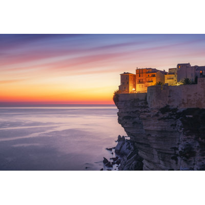Sunset Over The Town - Wrapped Canvas Print