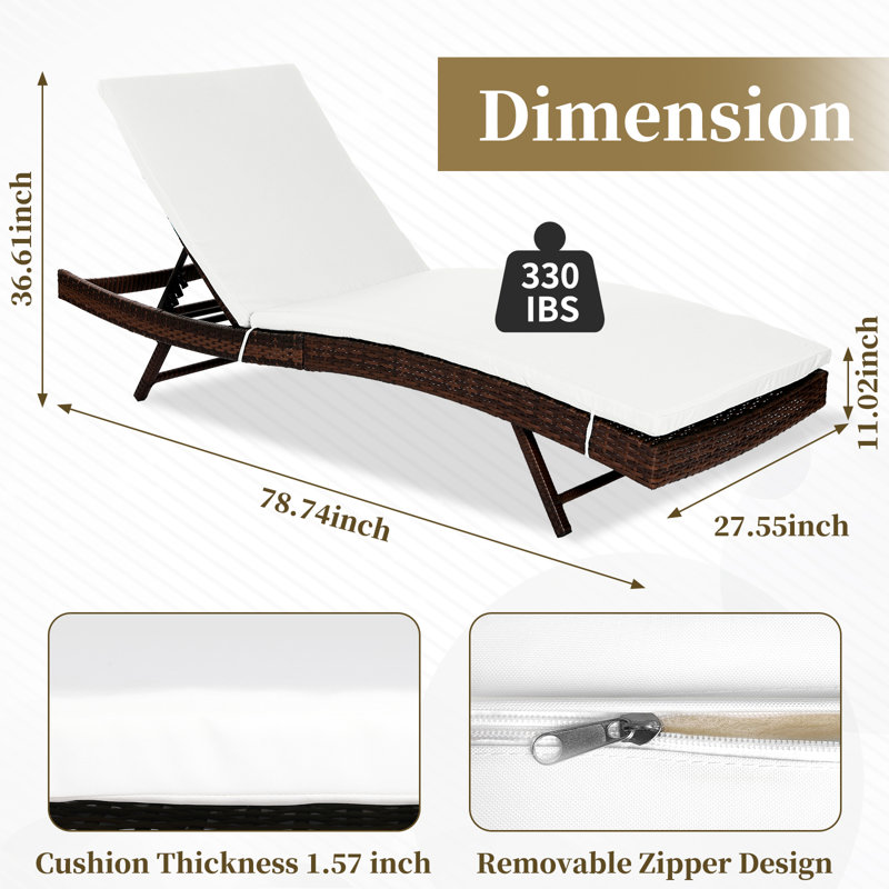 Chaise longue en osier Dzamhur, Blanc