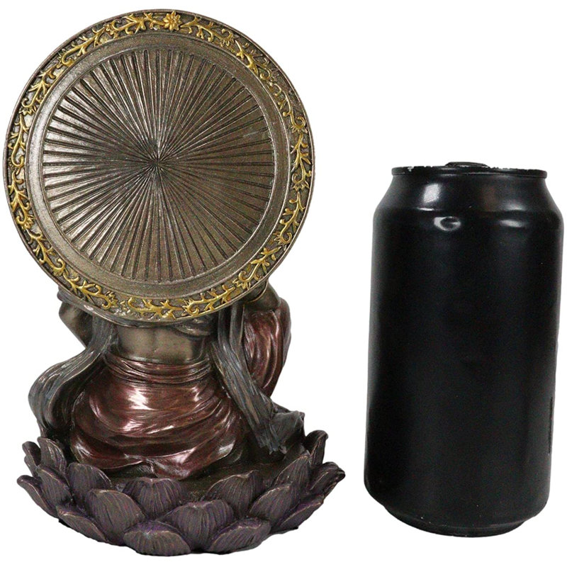 Figurine Bouddha Ebros Lianhua Guanyin Kuan Yin assis sur un trône