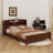 Platform Bed Featuring Bookcase Headboard And LED Motion-Sensing Light-1844938885-1844938886