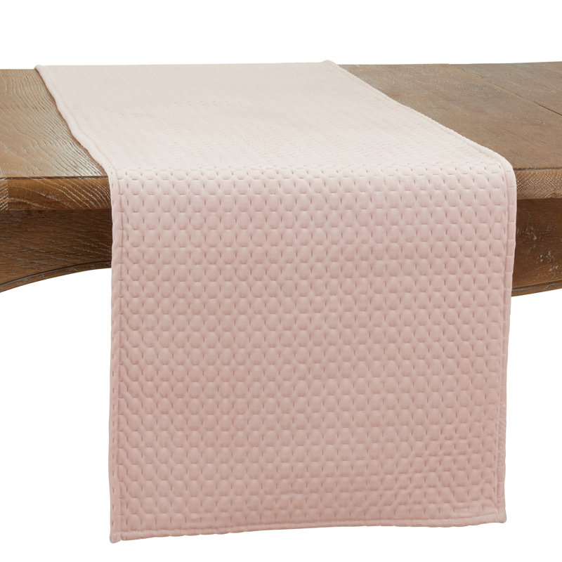 Blush Dusty Pink Velvet Polyester Table Runner