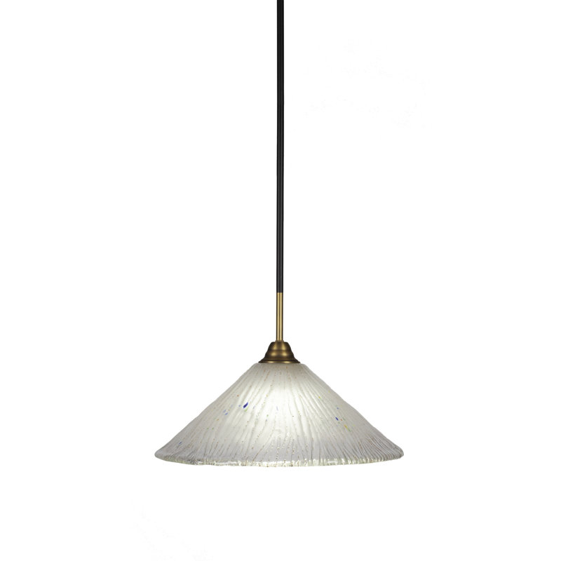 Luminaire suspendu en verre Averyon Paramount, Gris clair, Noir mat / laiton, H 10,5 po x l 16 po x P 16 po