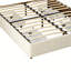 Très grand lit plateforme tapissier avec très grande tête de lit, lit plateforme de style simple rétro sans sommier, assemblage facile, ivoire