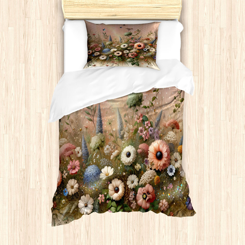 Floral Eucalyptus Duvet Cover, Twin Duvet Cover + 1 Standard Shams