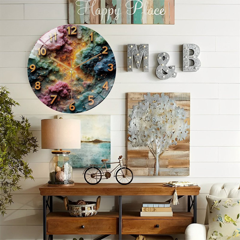 Horloge murale en verre 12 po