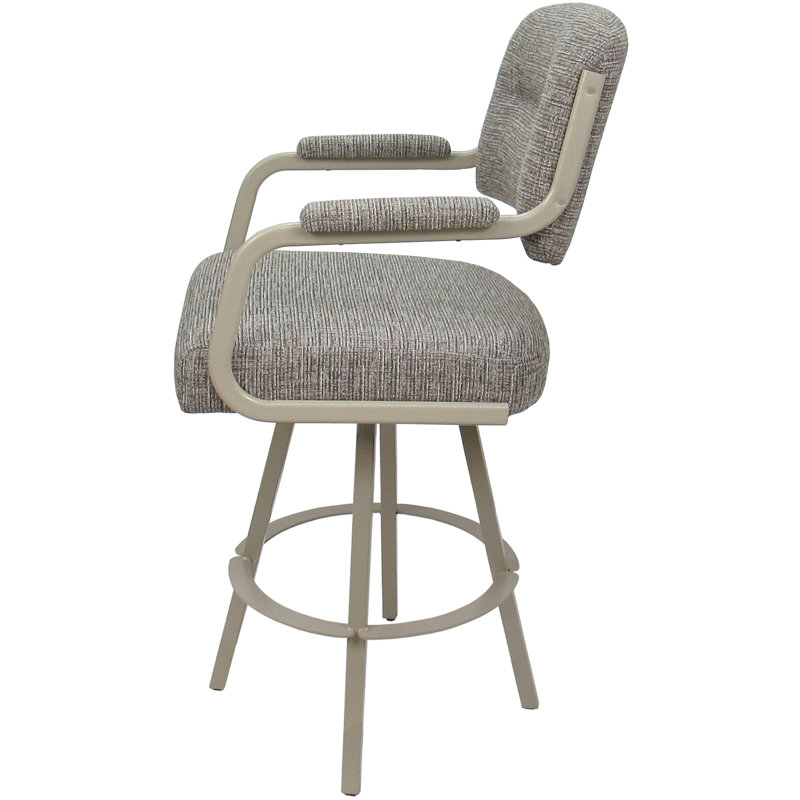 Tabouret pivotant rembourré Cessna, Beige, Brun clair, Counter Stool (26" Seat Height)