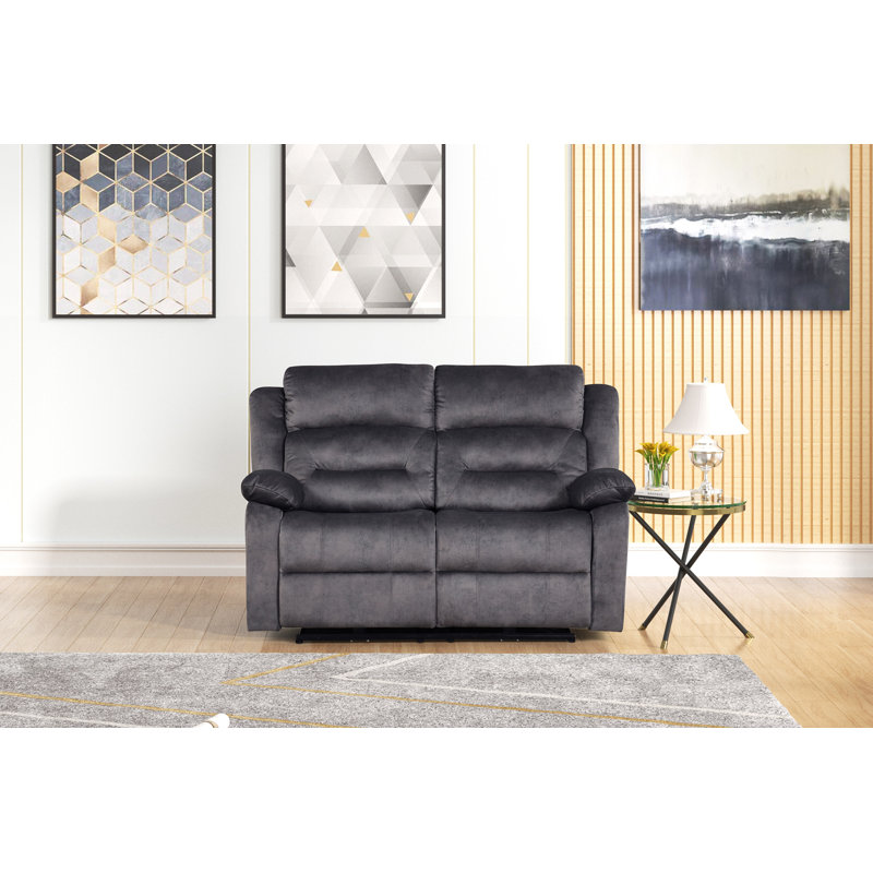 Odarrius Upholstered Recliner, Manual, Blue Gray Bronzing Fabric