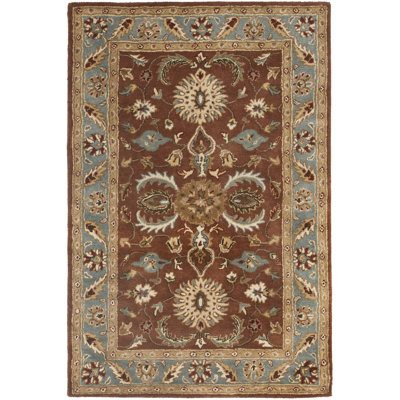 Tapis brun / bleu en laine touffeté à la main Cranmore