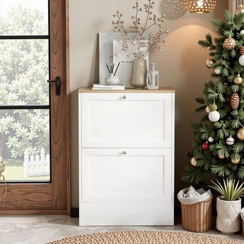 Armoire à chaussures Rosala, Blanc